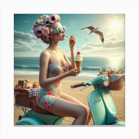 Ice Cream Girl Canvas Print