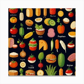 Default The Food Alphabet N Art Print 1 Canvas Print