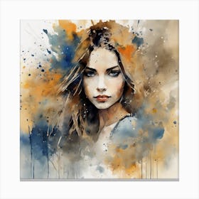 Watercolor Of A Woman 3 Canvas Print