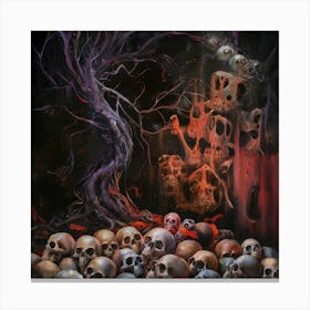 Skulls And Skeletons Abstract Horror Art Print Canvas Print