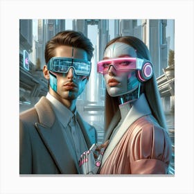 Futuristic Couple 1 Canvas Print