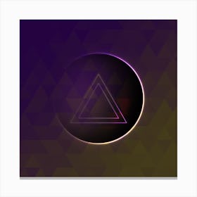 Geometric Neon Glyph on Jewel Tone Triangle Pattern 335 Canvas Print