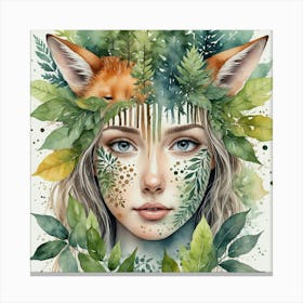 Foxes In The Forest Canvas Print