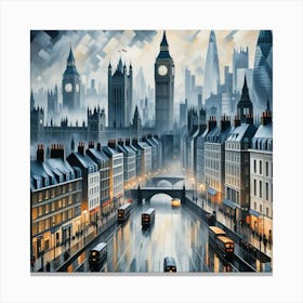 London Foggy Canvas Print