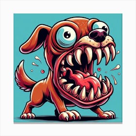 Cartoon Dog With Teeth 3 Canvas Print
