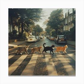 Abbey Road Cats Canvas Print