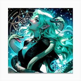 Elven Girl With Snakes Canvas Print