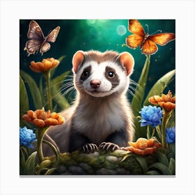 Beautiful Magical Ferret (2) Canvas Print