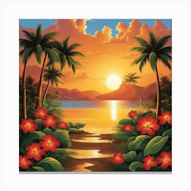 Sunset In The Tropics Canvas Print