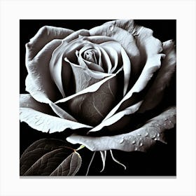 White Rose, Black And White, Lighting 1 Canvas Print