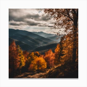 Autumn Trees In The Mountains 2 Canvas Print