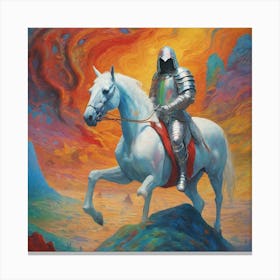Knight On Horseback 6 Canvas Print