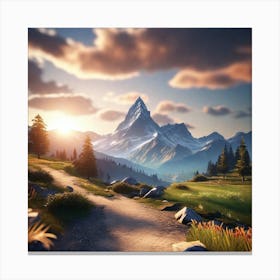 Sunset In The Mountains 38 Canvas Print