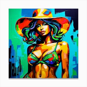 Abstract Bikini Woman Hot Canvas Print
