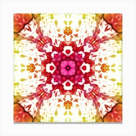 Red And Yellow Abstract Alcohol Ink Pattern Canvas Print