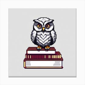 An Owl Perched On A Stack Of Books Symbolizing Wisdom And Learning Canvas Print