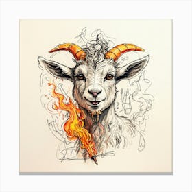 Goat With Horns 13 Canvas Print