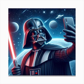 Darth Vader Taking A Selfie In Space Star Wars Art Print Canvas Print