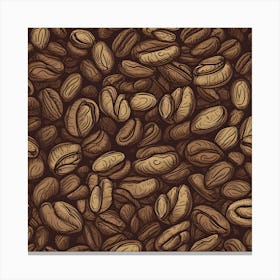 Coffee Beans Seamless Pattern 3 Canvas Print