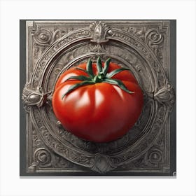 Tomato On A Metal Plate Canvas Print