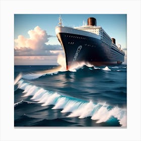Ship cruises ocean Canvas Print
