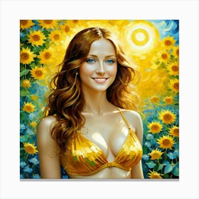 Sunflower Girldgh Canvas Print