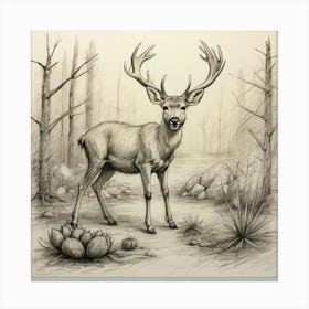 Deer In The Woods 143 Canvas Print