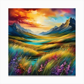 Sunset In The Mountains 2 Canvas Print