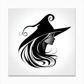 Witch Woman In A Hat Canvas Print