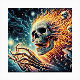 Psychedelic Skull 10 Canvas Print