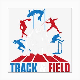 Cute Track And Field Athletics For Boys And Girls Canvas Print