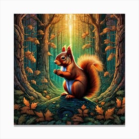 Squirrel In The Woods 39 Canvas Print