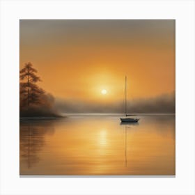 Sunset Sailboat Canvas Print