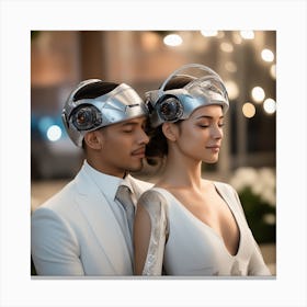 Futuristic Bride And Groom 1 Canvas Print