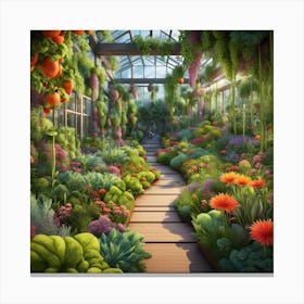 Greenhouse Garden art print Canvas Print