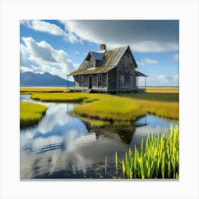 Old House on a Marsh Canvas Print