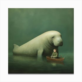 Man In A Boat Canvas Print