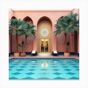 Pool At The Marrakech Hotel Canvas Print