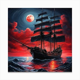 Ship At Sea 1 Canvas Print