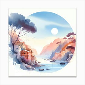 Watercolor Landscape Painting 24 Canvas Print