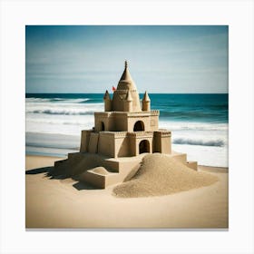 Sandcastles in the Sand on the Beach Canvas Print
