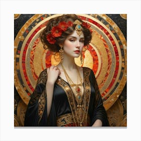 Elegant Woman 02 - Art Nouveau Style Canvas Print