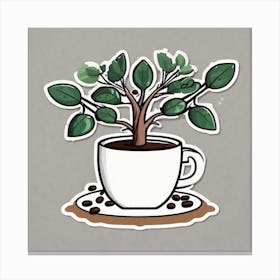 Coffee Tree In A Cup Canvas Print