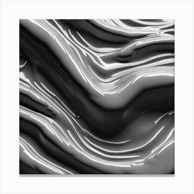 Abstract Black And White Painting 1 Canvas Print