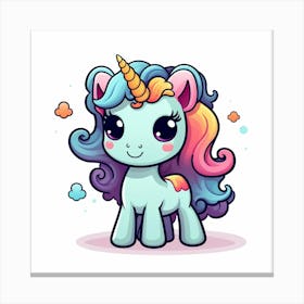 Unicorn With Rainbow Mane 28 Canvas Print