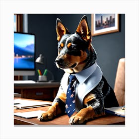 Blue Heeler Working Canvas Print