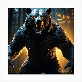 Bear In The Woods 3 Canvas Print