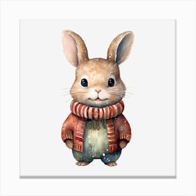 Rabbit In Scarf Canvas Print