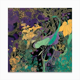 Flowers Trees Forest Mystical Forest Nature Canvas Print