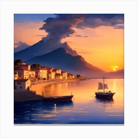 Sunset By The Sea Canvas Print